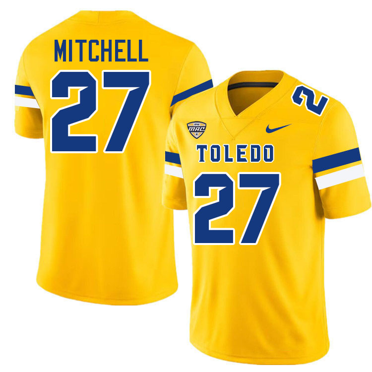 Quinyon Mitchell Toledo Jersey,Toledo Rockets #27 Quinyon Mitchell Jersey Youth College-Gold